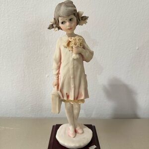 G Armani Figurine Girl with Flowers Briefcase Italy ,